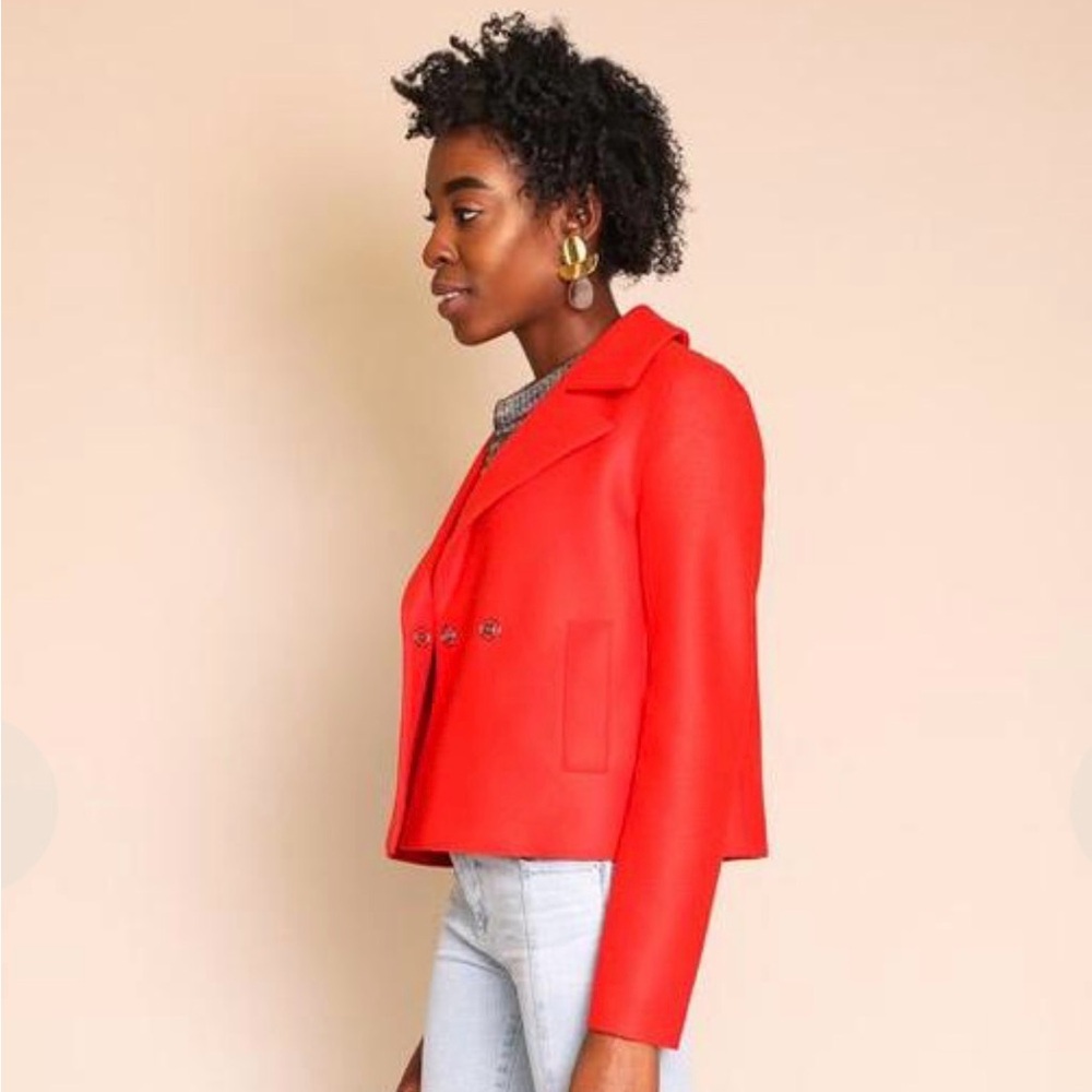 Women's Red Puffer Jacket - Picture 4 of 7
